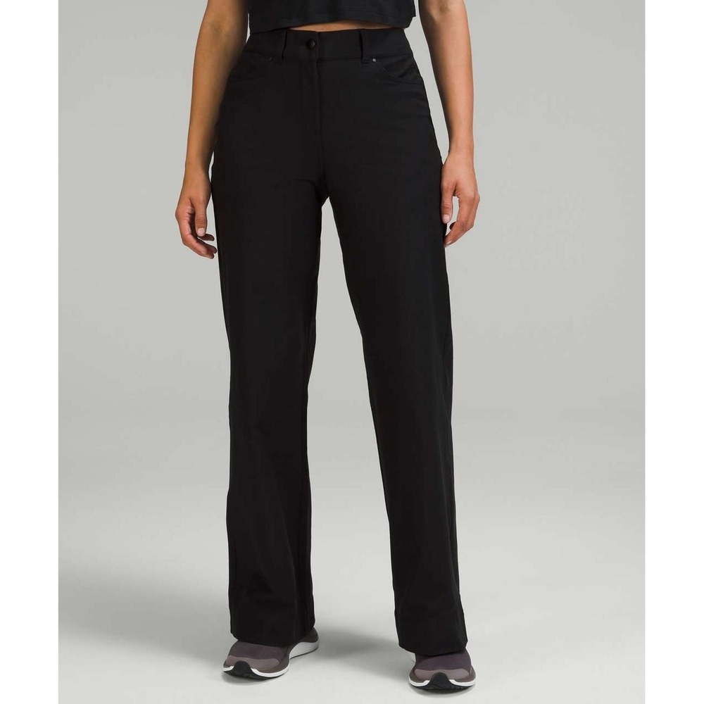 Lululemon City Sleek Wide Leg Pant Women's 27 Black 5 Pocket High-Rise Utilitech